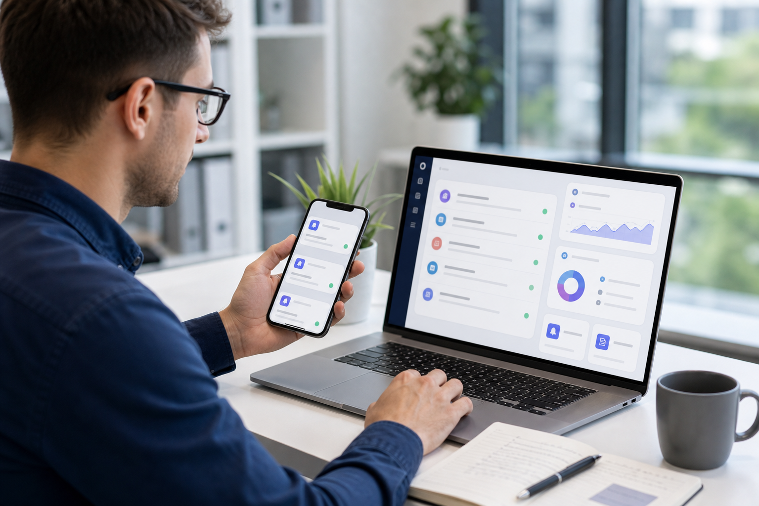 User checking an AI knowledge base notification on a phone